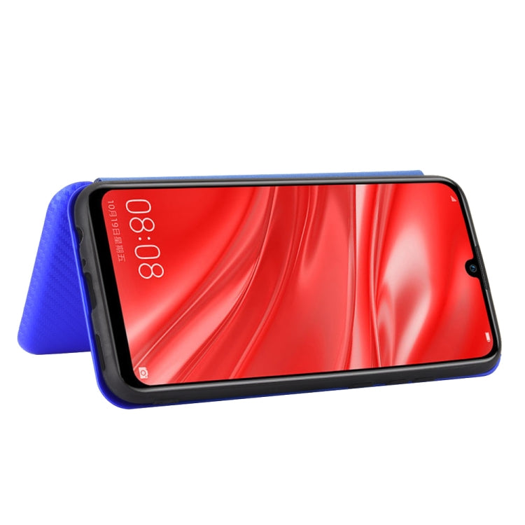 For Huawei Honor 10i / 20i Carbon Fiber Texture Horizontal Flip TPU + PC + PU Leather Case with Card Slot