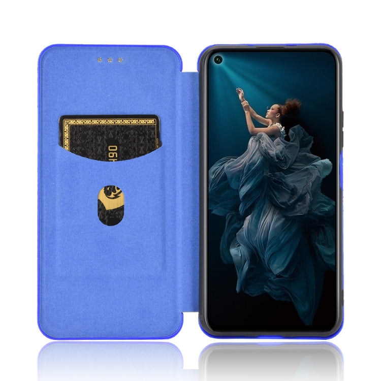 For Huawei Honor 20 / nova 5T Carbon Fiber Texture Horizontal Flip TPU + PC + PU Leather Case with Card Slot