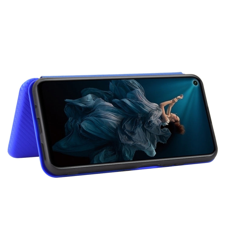 For Huawei Honor 20 / nova 5T Carbon Fiber Texture Horizontal Flip TPU + PC + PU Leather Case with Card Slot