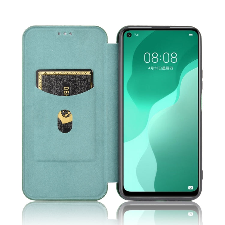 For Huawei nova 7 SE / P40 Lite 5G Carbon Fiber Texture Horizontal Flip TPU + PC + PU Leather Case with Card Slot