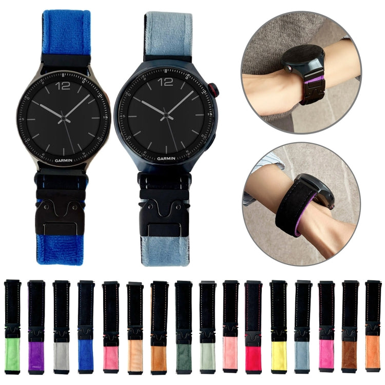 22mm Snap Button Brushed Plush Watch Band