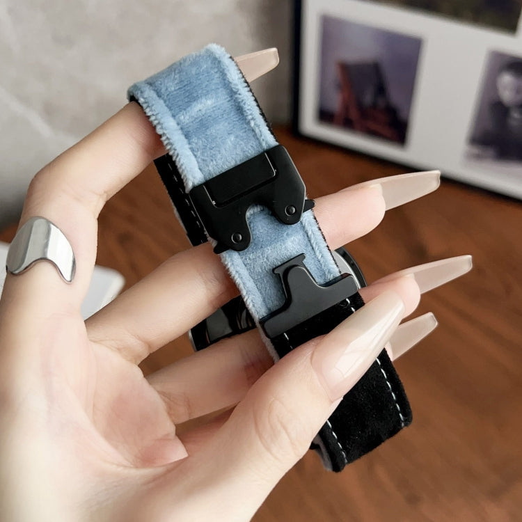 22mm Snap Button Brushed Plush Watch Band
