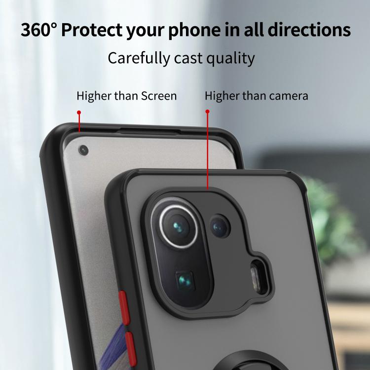For Xiaomi 11 Pro Q Shadow 1 Series TPU + PC Phone Case with Ring