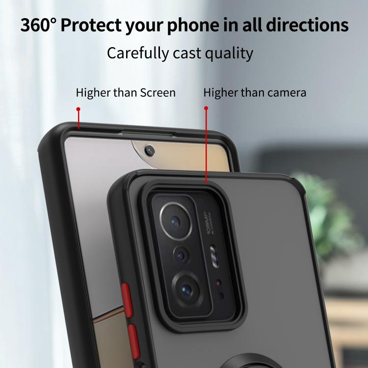 For Xiaomi 11T Q Shadow 1 Series TPU + PC Phone Case with Ring