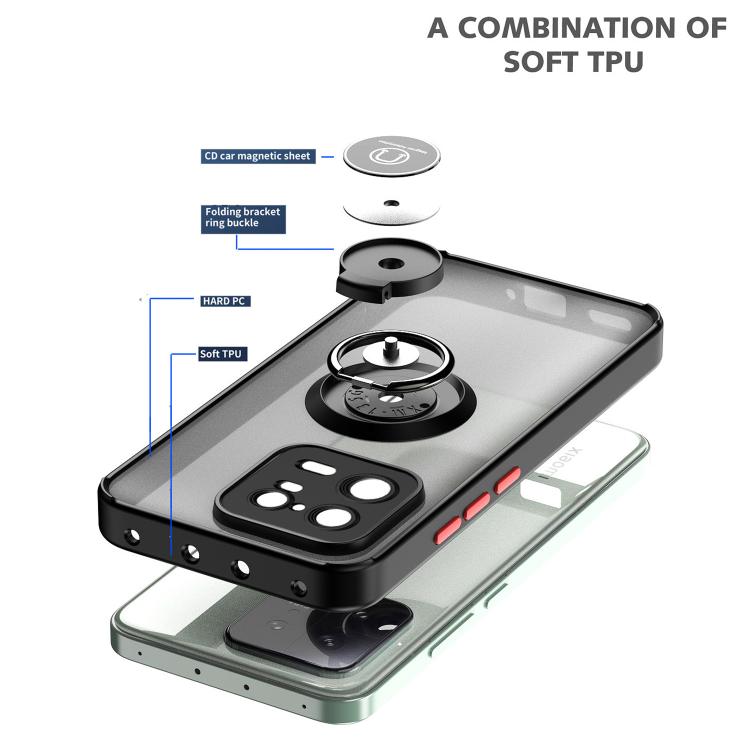 For Xiaomi 13 Pro Q Shadow 1 Series TPU + PC Phone Case with Ring