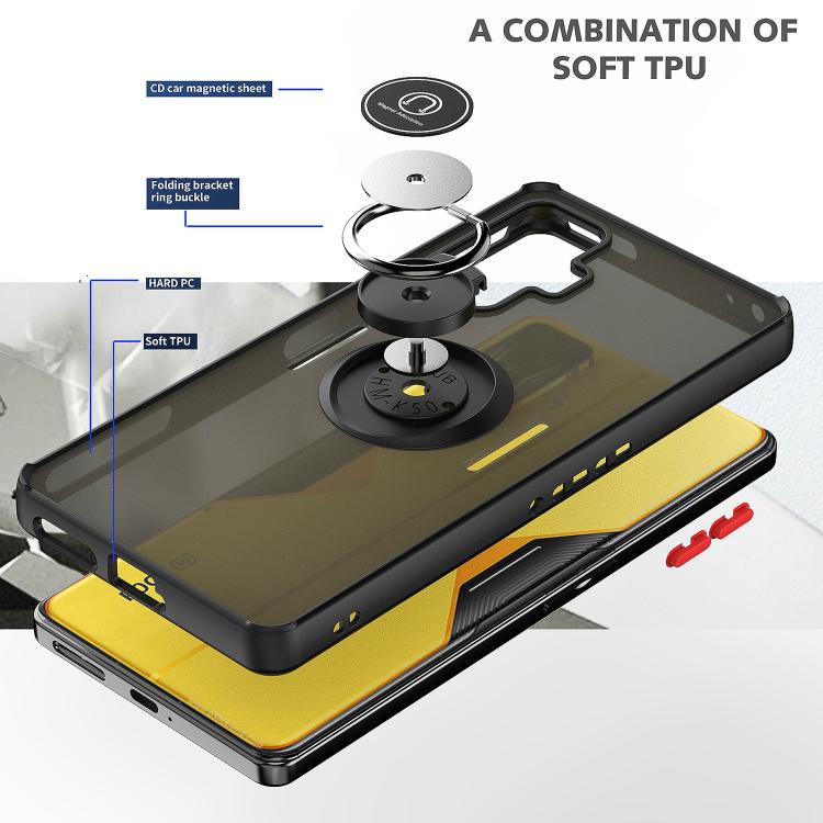For Xiaomi Poco F4 GT   Q Shadow 1 Series TPU + PC Phone Case with Ring