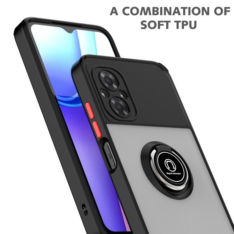 For Xiaomi Poco M4 5G Q Shadow 1 Series TPU + PC Phone Case with Ring