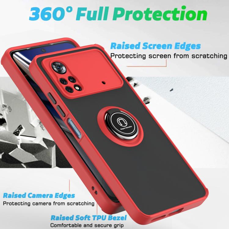 For Xiaomi Poco X4 Pro 5G Q Shadow 1 Series TPU + PC Phone Case with Ring