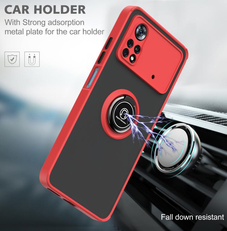 For Xiaomi Poco X4 Pro 5G Q Shadow 1 Series TPU + PC Phone Case with Ring