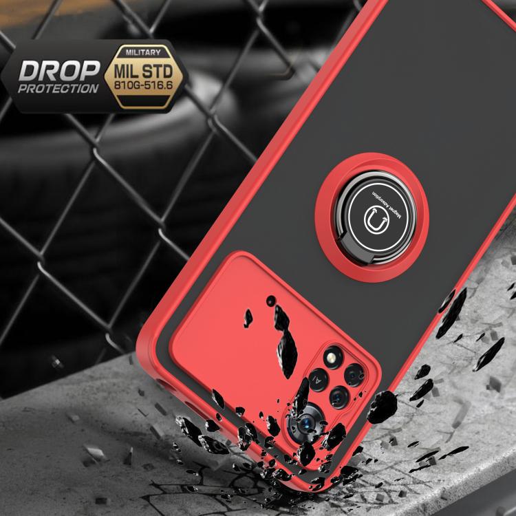 For Xiaomi Poco X4 Pro 5G Q Shadow 1 Series TPU + PC Phone Case with Ring