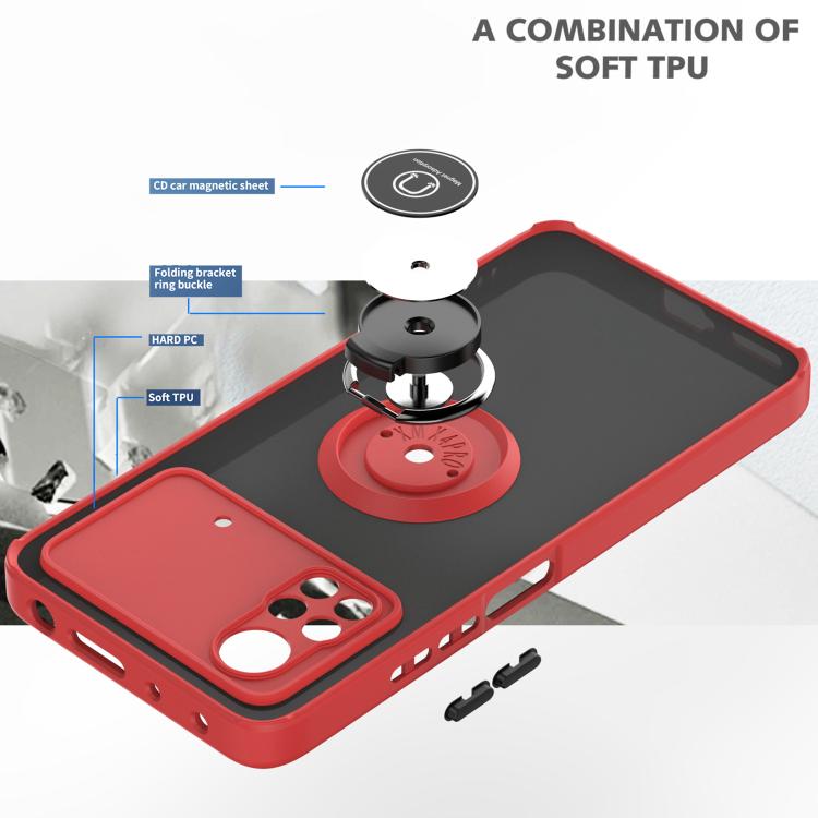 For Xiaomi Poco X4 Pro 5G Q Shadow 1 Series TPU + PC Phone Case with Ring