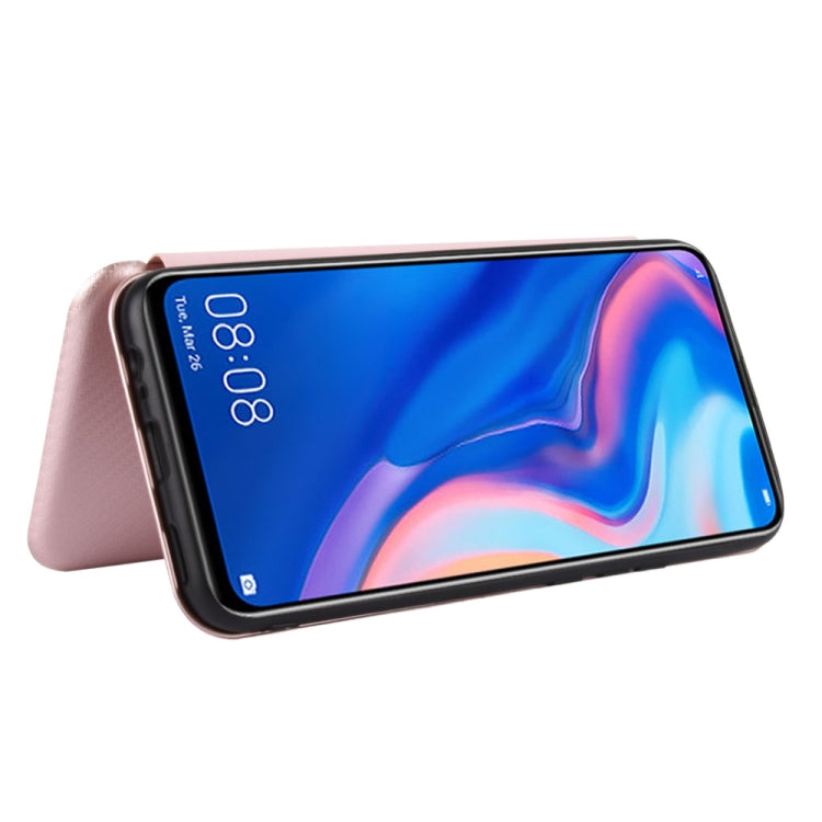 For Huawei P Smart Z / Y9 Prime (2019) Carbon Fiber Texture Horizontal Flip TPU + PC + PU Leather Case with Card Slot