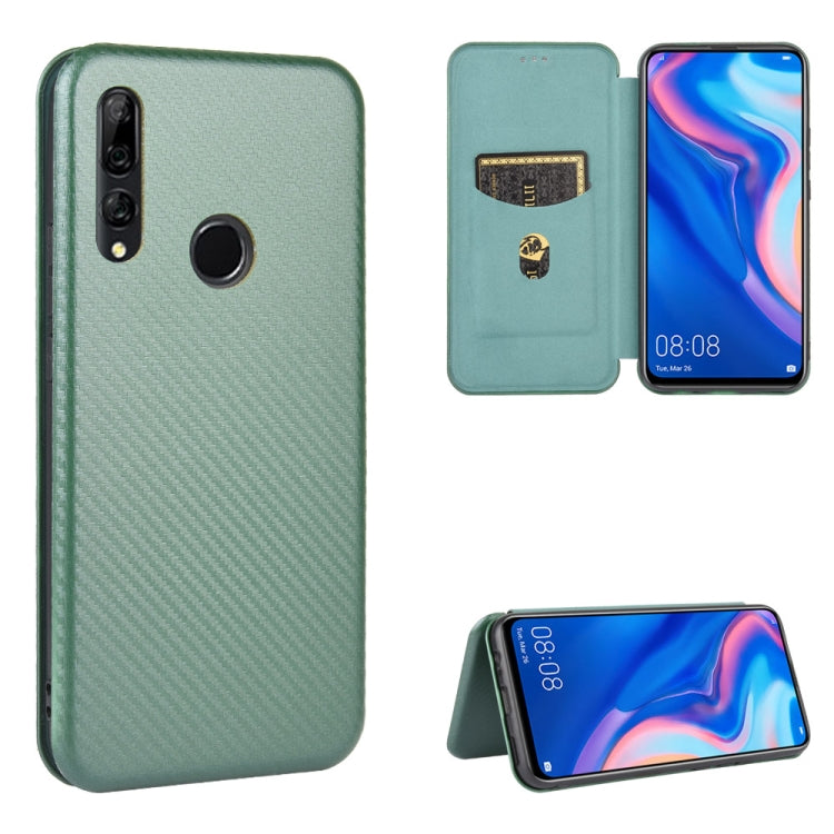 For Huawei P Smart Z / Y9 Prime (2019) Carbon Fiber Texture Horizontal Flip TPU + PC + PU Leather Case with Card Slot