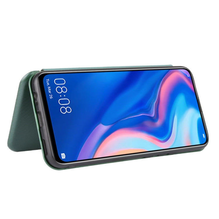 For Huawei P Smart Z / Y9 Prime (2019) Carbon Fiber Texture Horizontal Flip TPU + PC + PU Leather Case with Card Slot