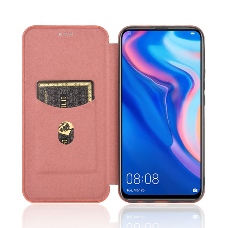 For Huawei P Smart Z / Y9 Prime (2019) Carbon Fiber Texture Horizontal Flip TPU + PC + PU Leather Case with Card Slot