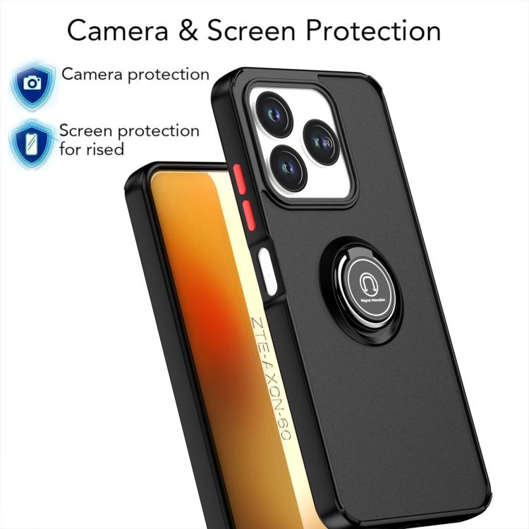 For ZTE Axon 60 / Blade V60 Q Shadow 1 Series TPU + PC Phone Case with Ring