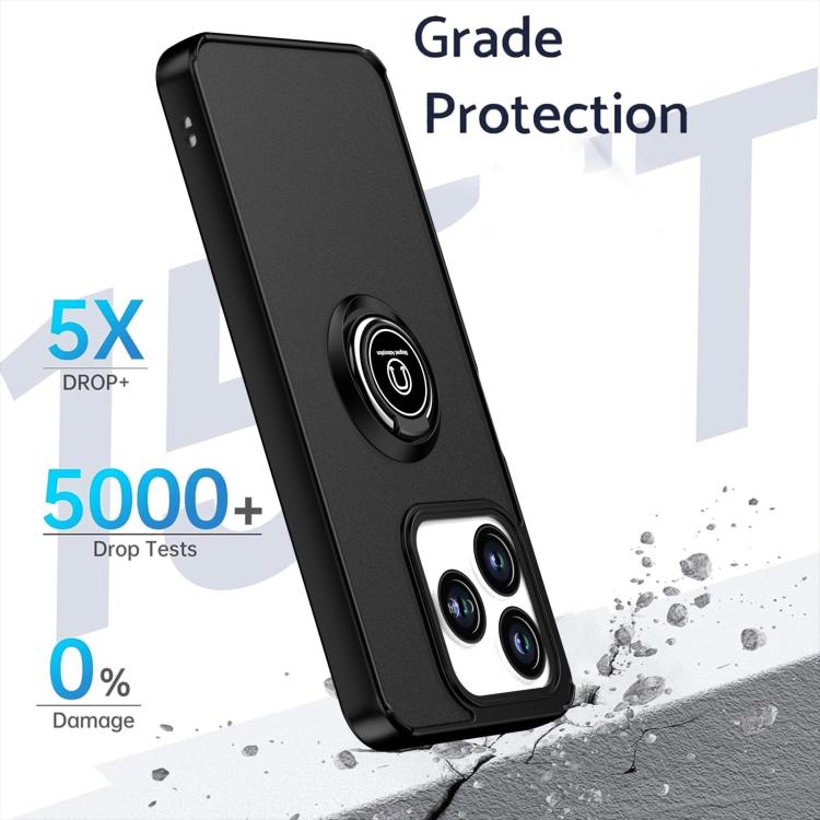 For ZTE Axon 60 / Blade V60 Q Shadow 1 Series TPU + PC Phone Case with Ring