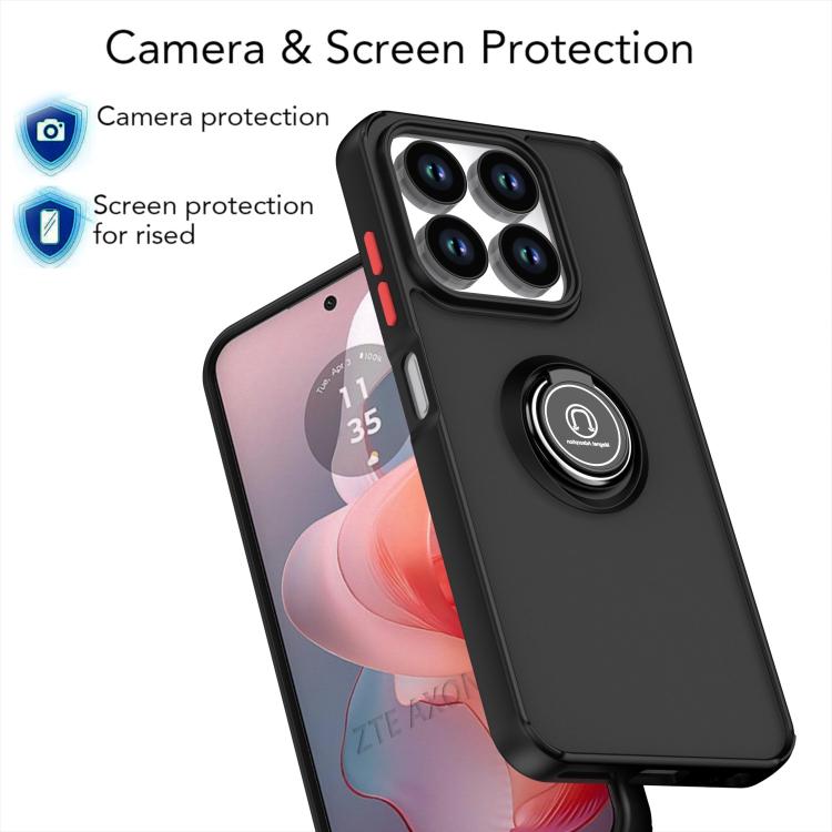 For ZTE Blade V70 / nubia V70 Q Shadow 1 Series TPU + PC Phone Case with Ring