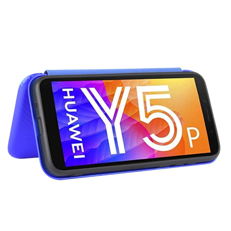 For Huawei Y5p / Honor 9S Carbon Fiber Texture Horizontal Flip TPU + PC + PU Leather Case with Card Slot