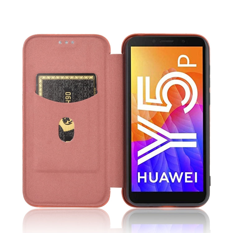 For Huawei Y5p / Honor 9S Carbon Fiber Texture Horizontal Flip TPU + PC + PU Leather Case with Card Slot