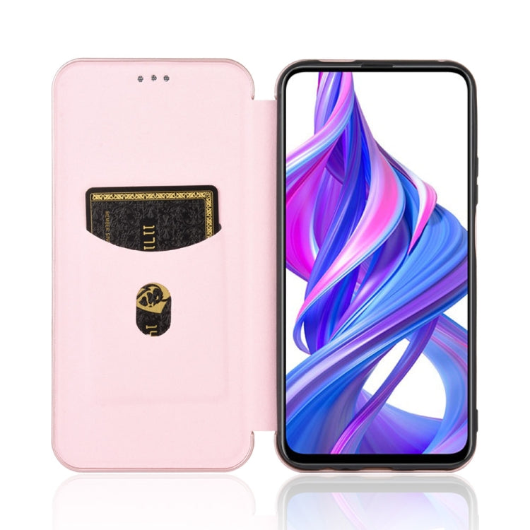 For Huawei Honor 9X Pro Carbon Fiber Texture Horizontal Flip TPU + PC + PU Leather Case with Card Slot