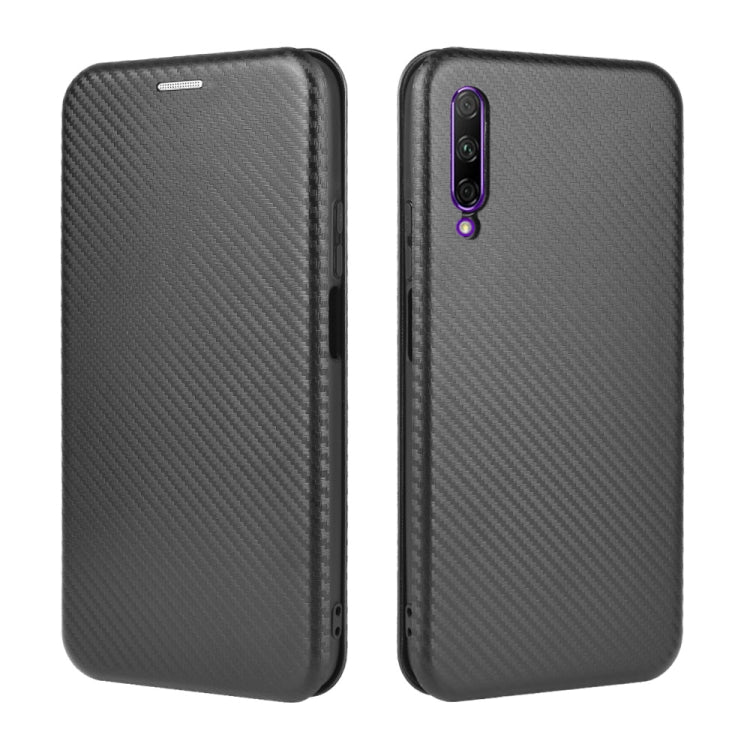For Huawei Honor 9X Pro Carbon Fiber Texture Horizontal Flip TPU + PC + PU Leather Case with Card Slot
