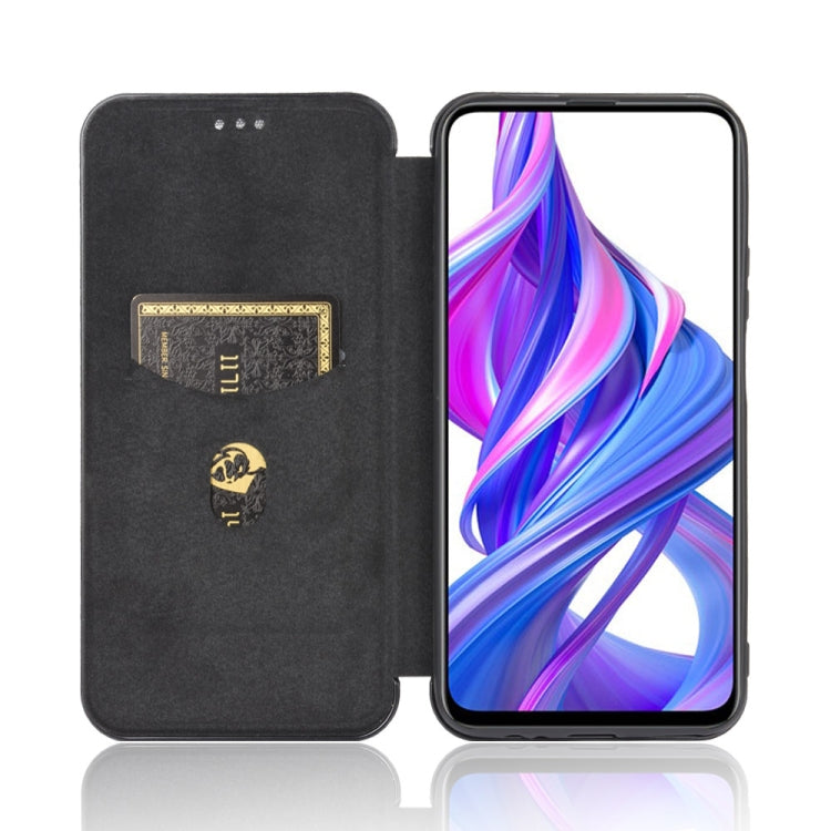 For Huawei Honor 9X Pro Carbon Fiber Texture Horizontal Flip TPU + PC + PU Leather Case with Card Slot