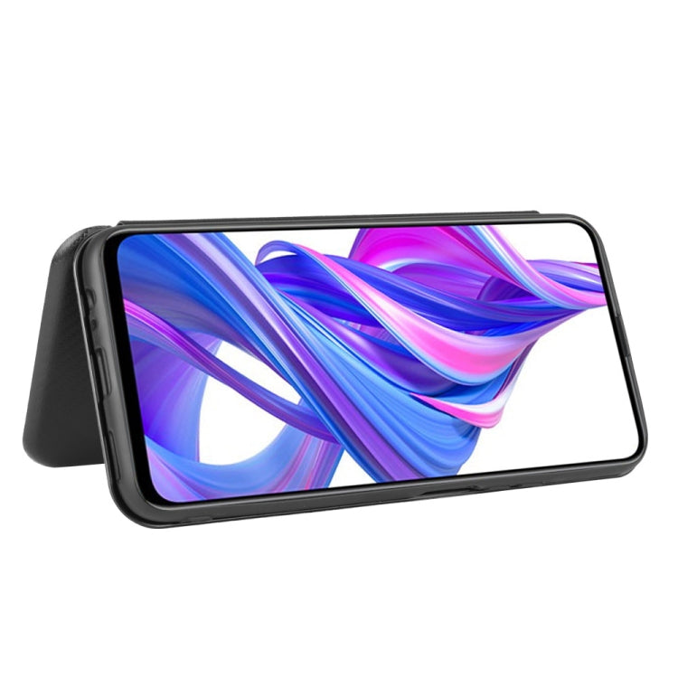 For Huawei Honor 9X Pro Carbon Fiber Texture Horizontal Flip TPU + PC + PU Leather Case with Card Slot