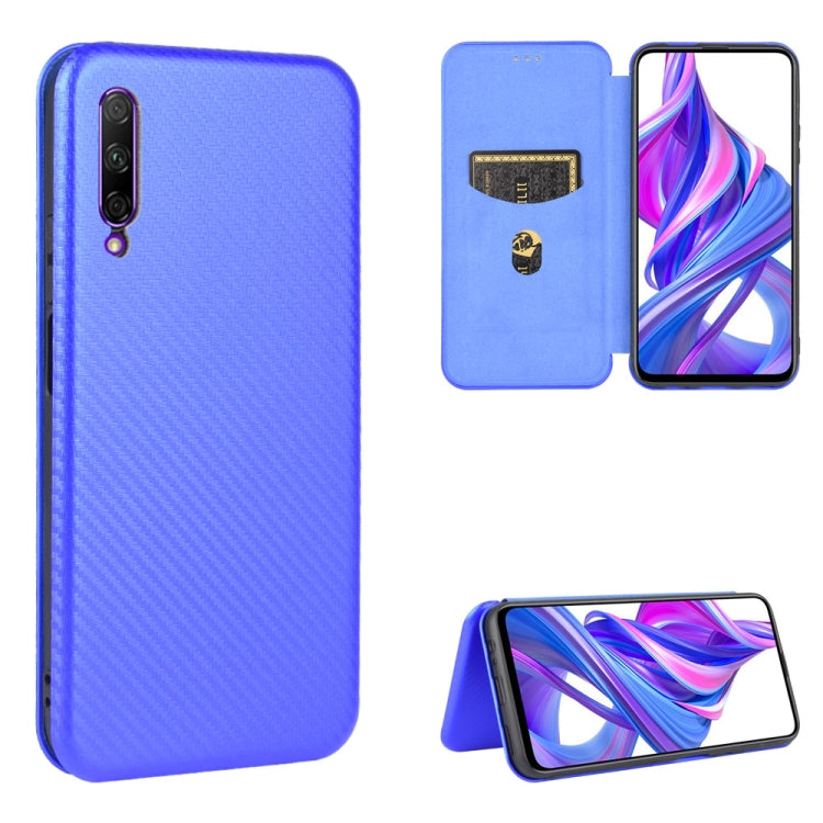 For Huawei Honor 9X Pro Carbon Fiber Texture Horizontal Flip TPU + PC + PU Leather Case with Card Slot