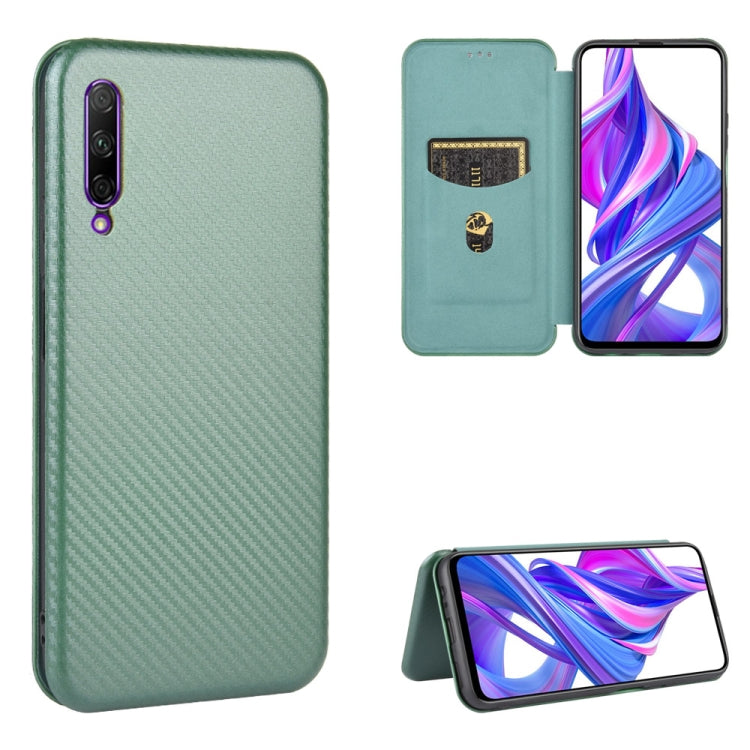 For Huawei Honor 9X Pro Carbon Fiber Texture Horizontal Flip TPU + PC + PU Leather Case with Card Slot