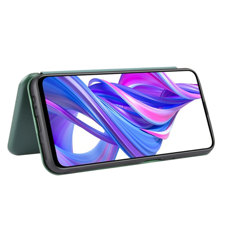 For Huawei Honor 9X Pro Carbon Fiber Texture Horizontal Flip TPU + PC + PU Leather Case with Card Slot