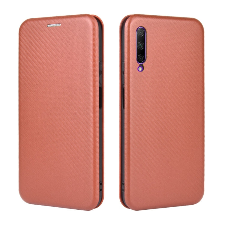 For Huawei Honor 9X Pro Carbon Fiber Texture Horizontal Flip TPU + PC + PU Leather Case with Card Slot