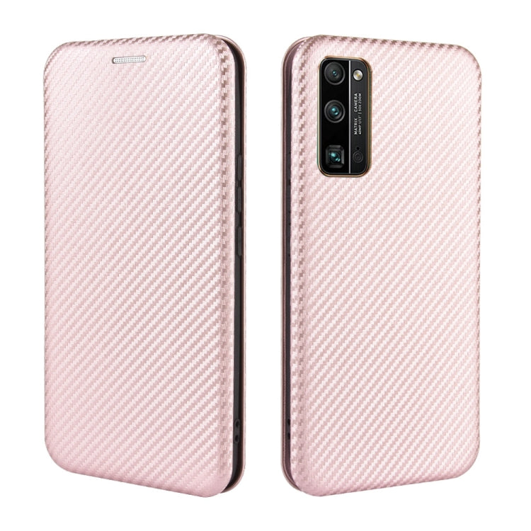 For Huawei Honor 30 Pro Carbon Fiber Texture Horizontal Flip TPU + PC + PU Leather Case with Card Slot