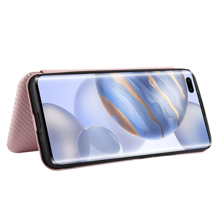 For Huawei Honor 30 Pro Carbon Fiber Texture Horizontal Flip TPU + PC + PU Leather Case with Card Slot