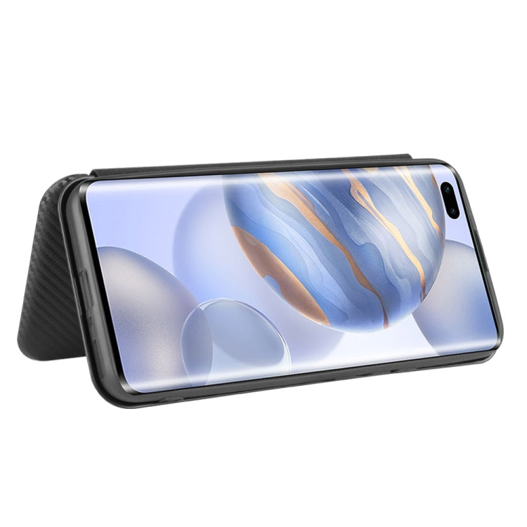 For Huawei Honor 30 Pro Carbon Fiber Texture Horizontal Flip TPU + PC + PU Leather Case with Card Slot