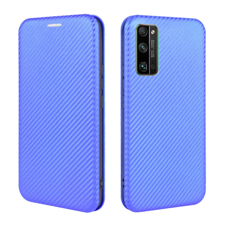 For Huawei Honor 30 Pro Carbon Fiber Texture Horizontal Flip TPU + PC + PU Leather Case with Card Slot