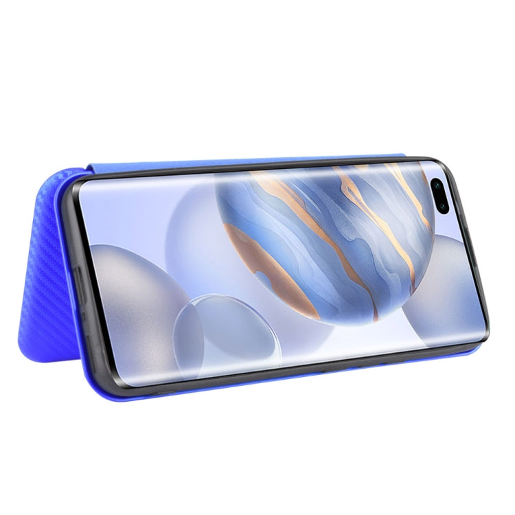 For Huawei Honor 30 Pro Carbon Fiber Texture Horizontal Flip TPU + PC + PU Leather Case with Card Slot