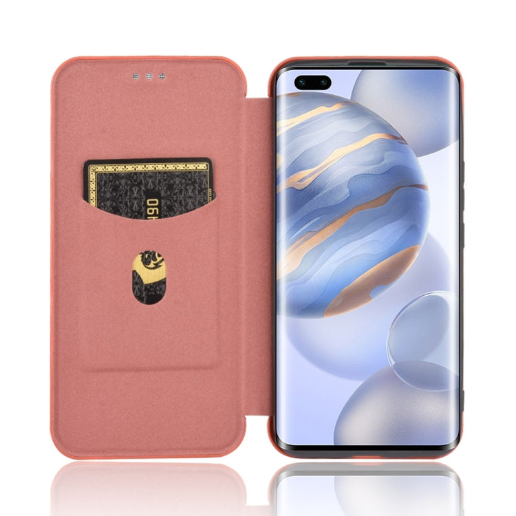 For Huawei Honor 30 Pro Carbon Fiber Texture Horizontal Flip TPU + PC + PU Leather Case with Card Slot