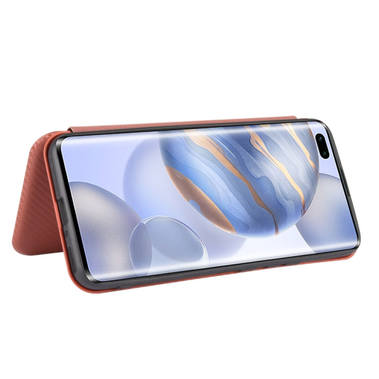 For Huawei Honor 30 Pro Carbon Fiber Texture Horizontal Flip TPU + PC + PU Leather Case with Card Slot