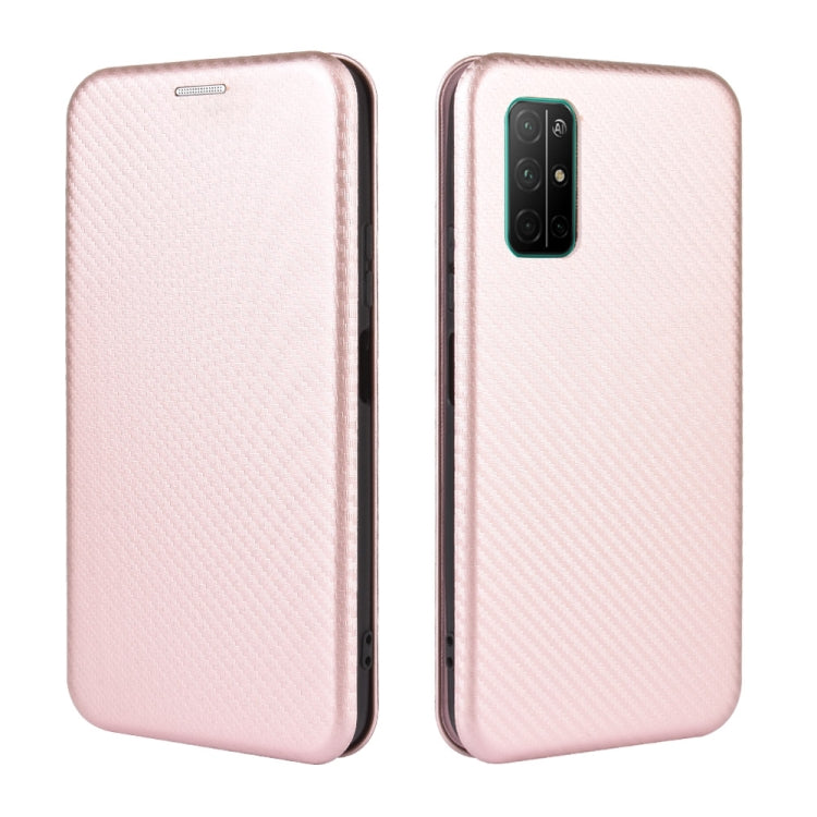 For Huawei Honor View30 Carbon Fiber Texture Horizontal Flip TPU + PC + PU Leather Case with Card Slot