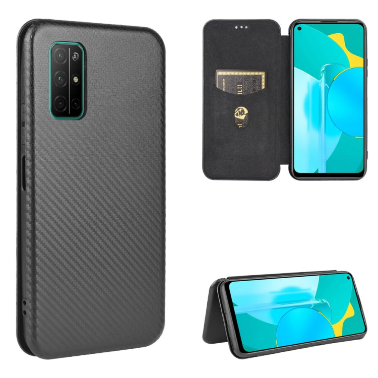 For Huawei Honor View30 Carbon Fiber Texture Horizontal Flip TPU + PC + PU Leather Case with Card Slot