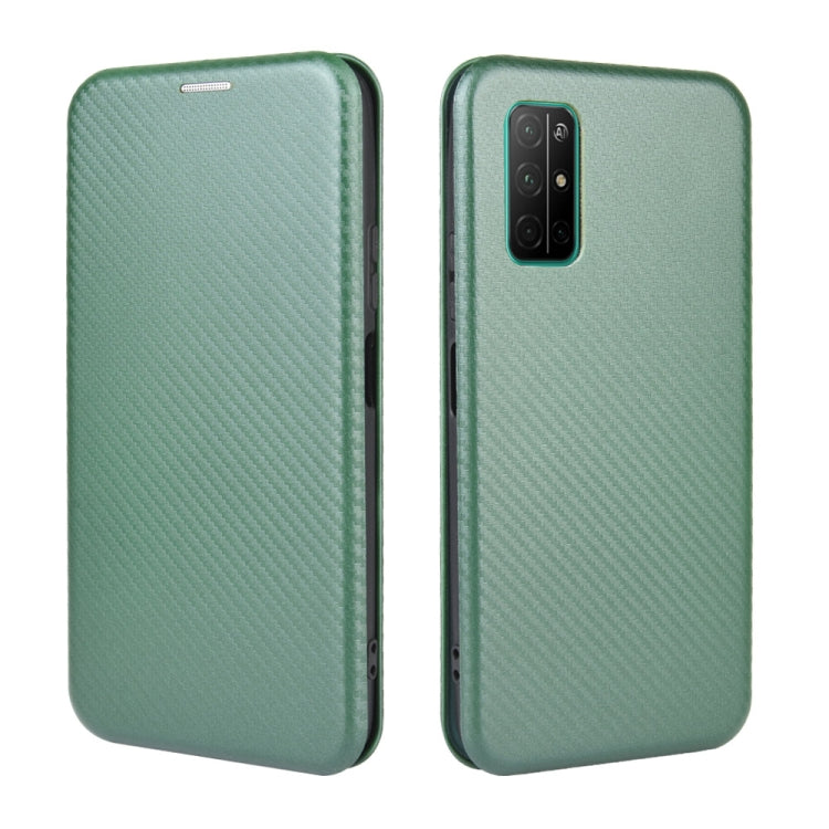 For Huawei Honor View30 Carbon Fiber Texture Horizontal Flip TPU + PC + PU Leather Case with Card Slot