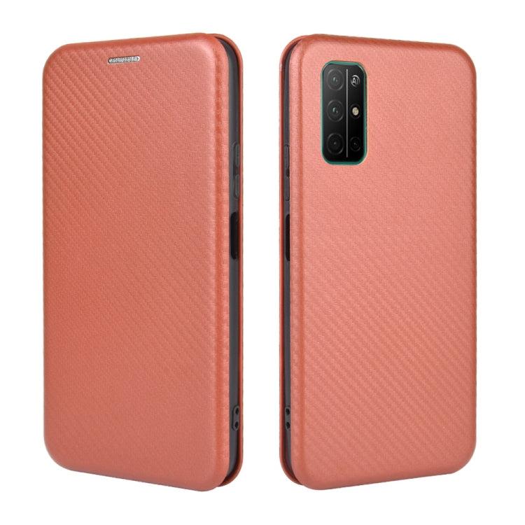 For Huawei Honor View30 Carbon Fiber Texture Horizontal Flip TPU + PC + PU Leather Case with Card Slot