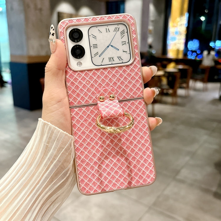 For Huawei nova Flip Sparkling Diamond Rhombus PC Phone Case with Ring