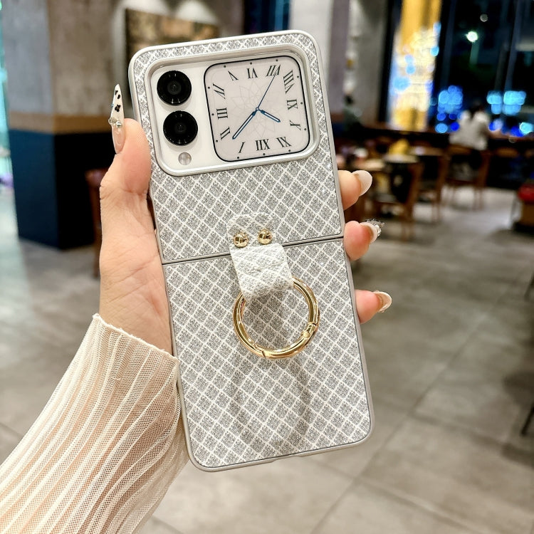 For Huawei nova Flip Sparkling Diamond Rhombus PC Phone Case with Ring