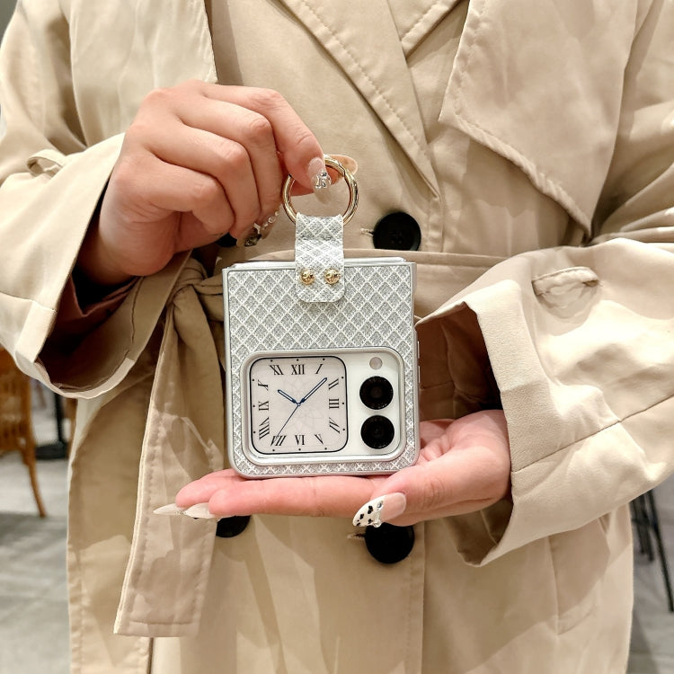 For Huawei nova Flip Sparkling Diamond Rhombus PC Phone Case with Ring