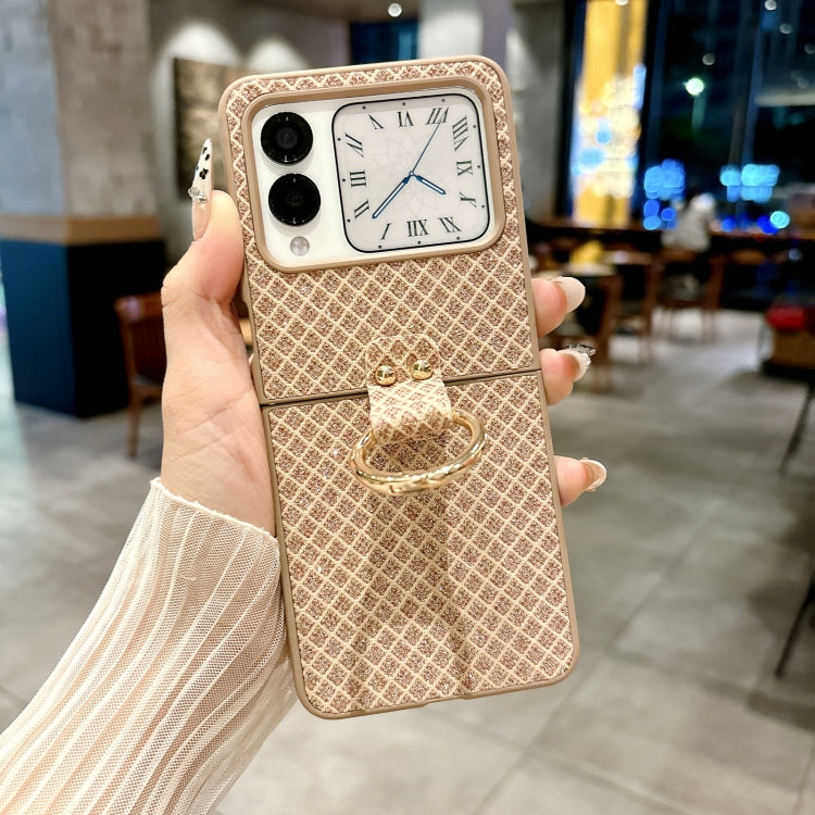 For Huawei nova Flip Sparkling Diamond Rhombus PC Phone Case with Ring