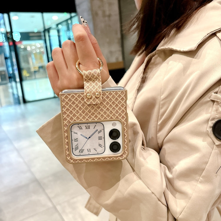 For Huawei nova Flip Sparkling Diamond Rhombus PC Phone Case with Ring
