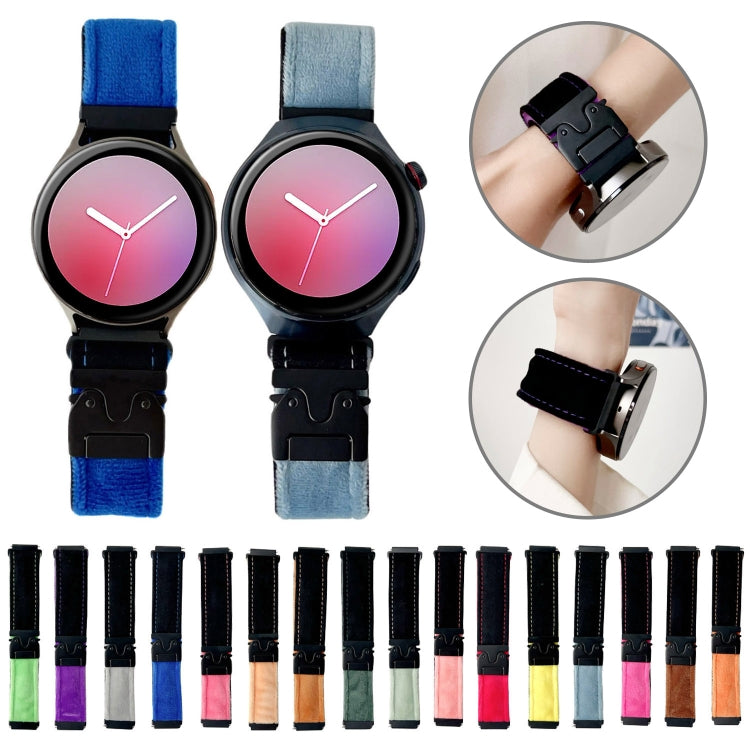 For Samsung Galaxy Watch 7 / 6 / 5 Snap Button Brushed Plush Watch Band