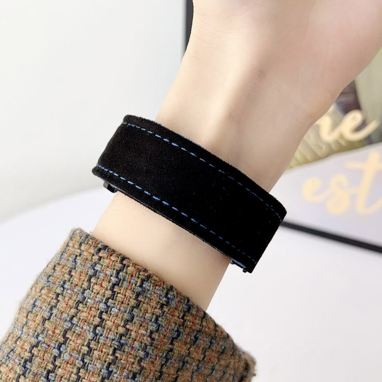 For Samsung Galaxy Watch 7 / 6 / 5 Snap Button Brushed Plush Watch Band